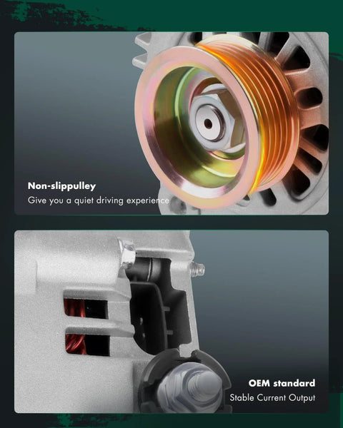 Close-up of non-slip pulley on Beefed Up 125Amp 12V Alternator Replacement For Infiniti I30 1998-2000 and Murano 2003-2007.