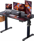 Electric Height Adjustable Sit Stand Desk 48 By 24 Inches With Memory Presets, Quiet Lift, Ergonomic Home Office Table In Black with accessories