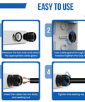 Step-by-step guide using 22 Piece NPT Cable Gland Kit IP68 Waterproof Nylon Connectors for junction boxes and control panels.
