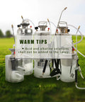 3 Gallon Stainless Steel Hand Pump Sprayer With Pressure Gauge, Adjustable Brass Nozzle for Gardening