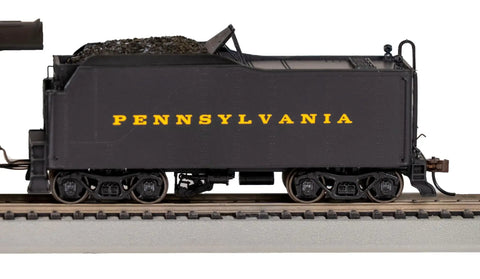 Side view of HO Scale PRR K4 3747 Post War Era Steam Locomotive With DCC Sound tender labeled 'PENNSYLVANIA'.