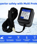12V AC Power Adapter Replacement Transformer For Clack Water Softener Systems V3108 And V3186, black, on water background