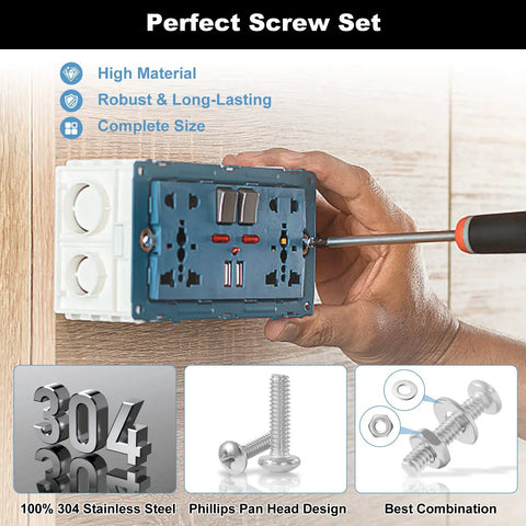 Heavy Duty 304 Stainless Steel Machine Screw Kit With Hex Nuts Flat Washers Phillips Pan Head Rust Out Proof Shop Essential Size Bundle Including Four Forty Through Ten Twenty Four Durable Storage Box Built For Real Grind, showing screws and nuts during installation.