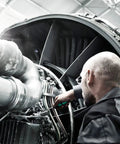 Technician using Hex Driver 2.5mm Kraftform Plus Hex Plus Screwdriver with ergonomic handle in aircraft engine repair
