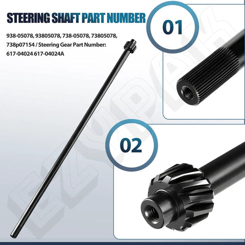 Plug-And-Play Steering Shaft And Gear Assembly For MTD Troy-Bilt Yard Machines Bolens Lawn Tractors, 21.1 Inch, 5/8 Inch Bore