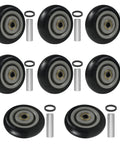 8 Piece 4 Inch PU Caster Wheels Kit For Carts And Platforms - Replacement Casters For Shelves, Cargo Trucks, And Snow Blowers