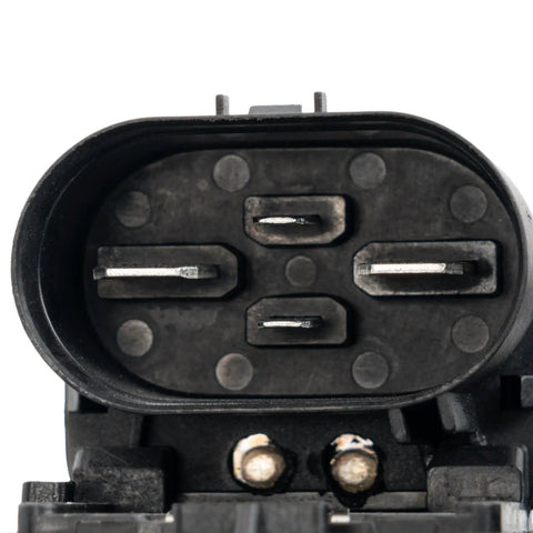 Engine Radiator Cooling Fan Assembly For Chevrolet Trax And Buick Encore Plug and Play wiring harness connector close-up.