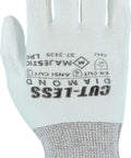 Cut-Less Dyneema Gloves With Polyurethane Palm, 1 Dozen LG, 13 Gauge Liner, ANSI A3 shown palm up, breathable fabric