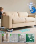 Heavy Duty Furniture Movers And Hex Sliders With Roller Wheels No Sweat Moving Tool Set For Couches Chairs gliding on hardwood floors.