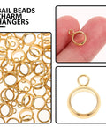 Top Shelf Stainless Steel Bail Beads For Jewelry Making Supplies Featuring Durable Charm Hangers And Smooth Spacer Beads, gold bails shown in set.