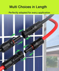 33 Ft Solar Panel Extension Cable With 6mm2 PV Wire, Easy Hookup Male And Female Connectors, IP68 Waterproof