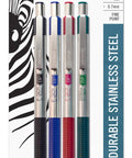 Sleek Stainless Steel Ballpoint Pen 0.7mm Retractable Workhorse For Everyday Note Taking And Document Signing In Assorted Colors 4 Pack Great For Notes Forms And Signing, 4 pens