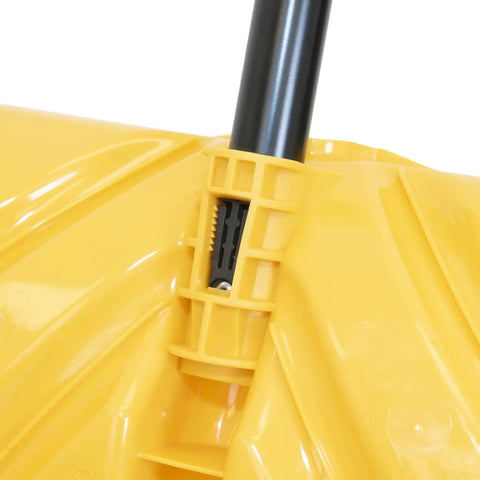 Close-up of the 18 Inch Collapsible Poly Snow Shovel With Metal Wearstrip, Grab-And-Go Folding Snow Shovel For Cars And Camping