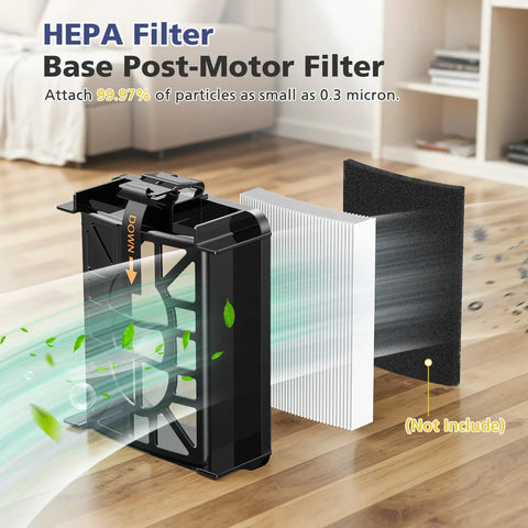 HEPA filter from Heavy Duty Pro Grade Replacement Parts Kit for AI Vacuum Cleaners with airflow illustration