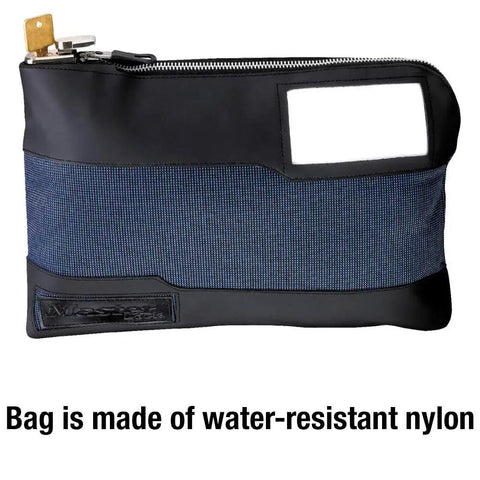 Money Bag With Key Lock And Zipper For Cash And Valuables 11.5 Inch Travel Pouch Water Resistant Nylon Reinforced Seams