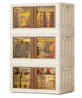 Hella Roomy 76 QT Storage Bins With Heavy Duty Snap Lid Covers, stackable storage crates holding toys and snacks.