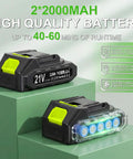 Dual 2Ah batteries for Powerful 21V Cordless Hedge Trimmer With Battery 20 Inch Lightweight Electric Bush Trimmer, showing short-circuit protection