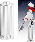 Equatorial Telescope Mount Extension Riser Adapter 300mm Pillar for EQ5 Mounts, metal construction shown with telescope