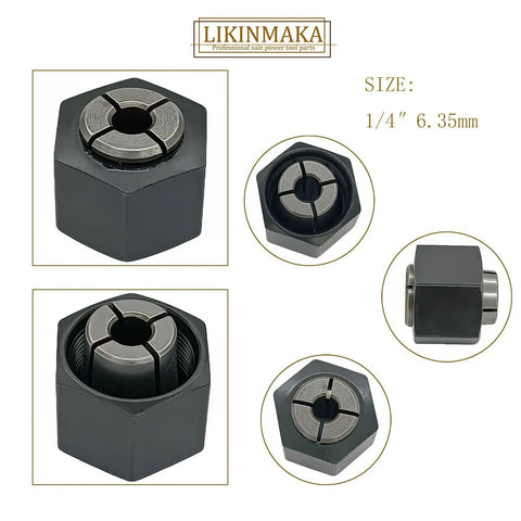 Half Inch And Quarter Inch Router Collet Chuck And Nut Replacement Kit With 12.7mm And 6.35mm Collets Quick Fit for routers