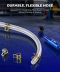 One Pair Brake Bleeder Hose Kit For Bleeding Brakes Solo With 9 Piece One Way Check Valve Set Flexible PU Tubing With Steel Clamps And Dust Caps Universal For Cars And Motorcycles