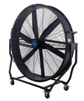 Hulking 78 Inch Mobile Drum Fan Kickin Up Serious Garage Airflow Quiet Tilt Head Industrial Shop Air Circulator on wheels.