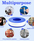 100 Rolls PTFE Teflon Tape 1/2 Inch By 520 Inch Plumber Tape for shower heads and pipe fittings, multipurpose use.