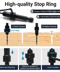 Image showing a close-up of the stop ring feature on a countersink bit from the 18 Piece Countersink Drill Bit Set With HSS Tapered Bits And Wood Plug Cutters, 1/4 Inch Hex Shank.