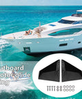 Yacht cruising with External Motor Hydrofoil Upgrade That Boosts Faster Planing, Rock Solid Handling, Less Drag, And Up To 15 Percent Fuel Savings On Motorboats, With Cavitation Reduction And Smoother Rough Water Control displayed.