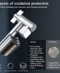 All Metal 10 Inch Rain Shower Head With Handheld Spray Built To Last High Pressure Dual Rainfall Shower Set component detailing 6 layers of oxidation protection with a focus on anti-corrosion and wear-resistant properties in chrome finish.