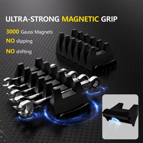 48 Piece Hella Strong Magnetic Modular Wrench Organizer Set With Drawer Storage Rack And Metric Sae Labels Keeps Your Toolkit Slick And Clutter Free Ultimate Gift For Mechanics And Diy Crew