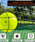 Close-up of Portable 22ft Regulation Pickleball Net Set With 4 Outdoor Balls And Carry Bag, Weather Resistant Steel Frame