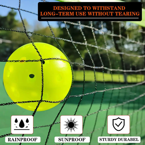 Close-up of Portable 22ft Regulation Pickleball Net Set With 4 Outdoor Balls And Carry Bag, Weather Resistant Steel Frame