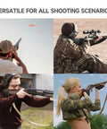 Four people using gel filled slip on recoil pad for shotguns and rifles, shock absorbing buttstock pad to cut recoil up to 70 percent