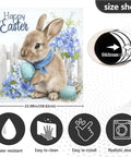 Cute Brown Bunny Egg Easter Magnetic Cover For Refrigerator Door And Dishwasher Front, Ultra Strong PVC Coated Sheet