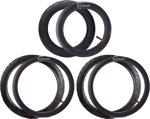 12.5 Inch Front And 16 Inch Rear Wheel Replacement Tubes And Tires For Strollers Durable Butyl Rubber BPA Free Latex Free Fits Most Jogging Strollers With 12.5 Front And 16 Rear Wheels No Hassle Install