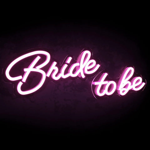 Bride to Be Neon Sign for Weddings and Bachelorette Parties, 17x13 Inch LED Light Up Decor That Is Pretty Lit on black background