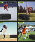 Beefy 130L Extra Large 36 Inch Heavy Duty Gym And Travel Duffel Bag with athletes playing hockey, football, baseball, soccer