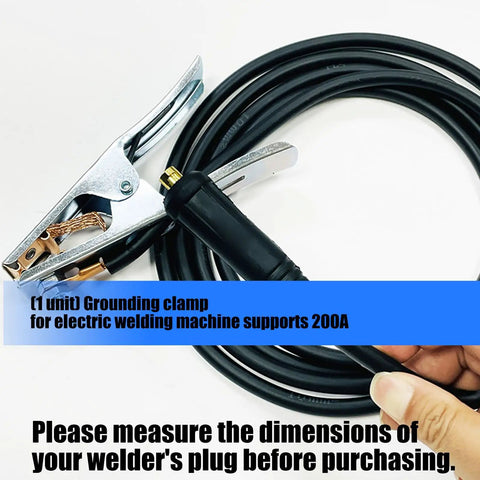 Heavy Duty 200A Ground Clamp With Thick Rubber Insulation And Firm Grip Handle For Safe Welding Jobs, with stable connection wire.
