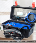 Sddpulse Handheld Steam Cleaner High Temp Portable For Home Car Detailing Engine Tankless Deep Cleaning Machine 3 4 Hour Runtime Professional Grade Cordless Wash Wiping Tool Heavy Duty Powerful Sanitizer in open case with hoses and controls.