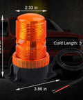 WOWTOU amber LED beacon strobe light for vehicles with magnetic base, 3 ft cord, 12–24V