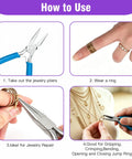 Needle Nose Pliers For Jewelry Making 4.5 Inch Precision Tool With Built In Tweezer And Tape Measure used for ring and jewelry repair