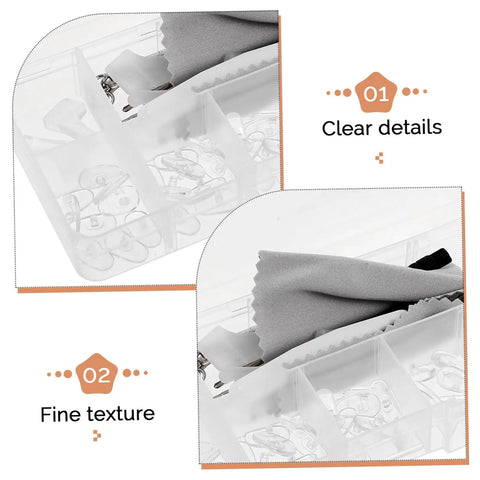 Close-up view of Glasses Repair Kit With Screws Nose Pads And Precision Screwdriver Tools For Quick Eyeglass Fixes At Home A Complete Eyewear Maintenance Set For DIY Eyewear Repairs And Easy On The Go Fixes, showing storage case compartments.