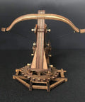 Adjustable Crossbow Siege Ancient Chariot Catapult Kit 3D Wooden Puzzle Desk Top Model, basswood trebuchet front view