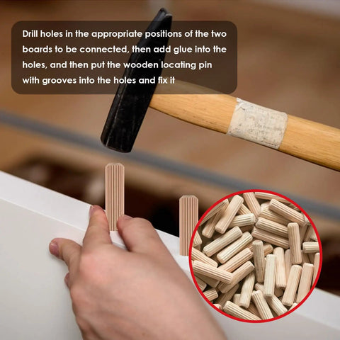Fluted Wooden Dowel Pin Kit 255Pcs With Eight Sizes One Quarter Inch Five Sixteenth Inch Three Eighth Inch Handy For Crafts Furniture Doors DIYers Durable Straight Grooved Wood Dowels Perfect For Cabinet Making And Furniture Repair. Wooden dowels for furniture joint repair