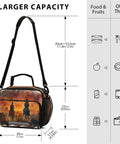North American Desert Cowboy Insulated Lunch Bag With Buckle Handle And Detachable Adjustable Shoulder Strap, 11x4.33x9.05 inch
