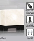 Authentic Himalayan Salt Lamp Hand Carved Modern Rectangle White Crystal Rock Salt From The Himalayas Footed Wood Base