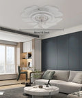 Ceiling Fan with Light 18.5 Inch App-Controlled Efficient Motor Finish mounted in modern living room, featuring a floral design.