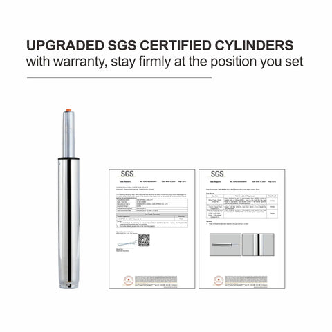SGS certified cylinders for Pneumatic Height Adjustable Rolling Swivel Stool With Ergonomic Backrest And Heavy Duty Metal Base.