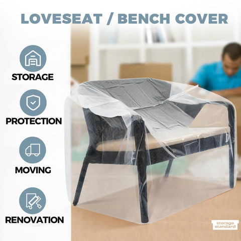Two Pack Heavy Duty Clear Plastic Patio Bench Cover For Outdoor Furniture Waterproof And Reusable Extra Thick 4mm Cushion Protector Universal Fit For 58 By 28 By 52.5 Inch Loveseats And Cushions Weatherproof covering black outdoor seat