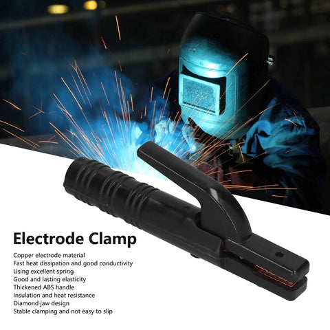 Dope 300A Welding Copper Electrode Clamp With Thick Abs Handle Super Conductive Electrician Holder Perfect For Hot Machine Mods close-up with sparks